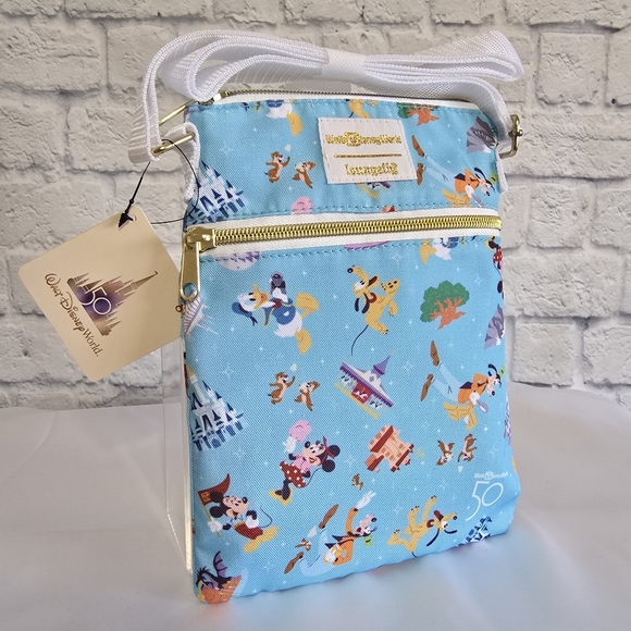 Disney Handbags - Loungefly Disney World 50th Anniversary Mickey Minnie Mouse Crossbody Bag New